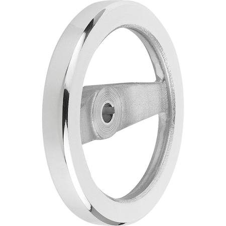 Kipp 2-Spoke Handwheel D1=160 Reamed Hole With Slot D2=14H7, B3=5, T=16, 3, Aluminum, Without Grip K0162.1160X14